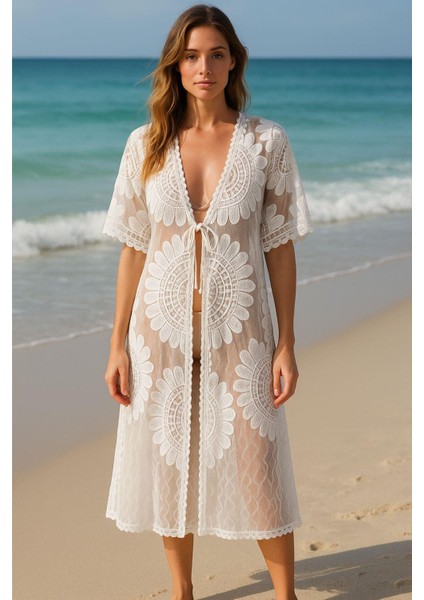 Rb Tül Kadın Kimono Hafif ve Zarif Tasarım