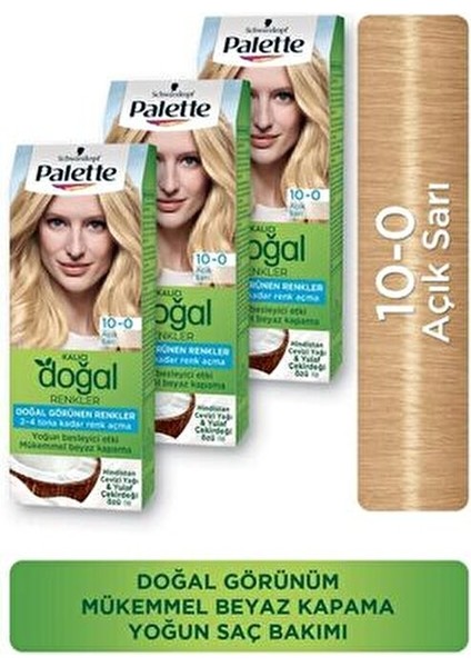 Kalıcı Doğal Renkler Saç Boyası 10-0 Açık Papatya x 3 Adet