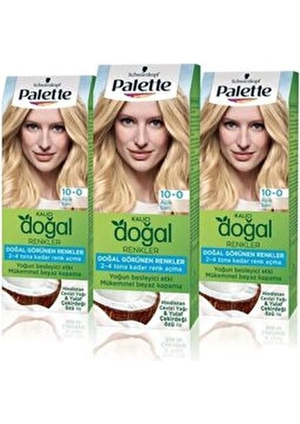 Kalıcı Doğal Renkler Saç Boyası 10-0 Açık Papatya x 3 Adet fiyatları