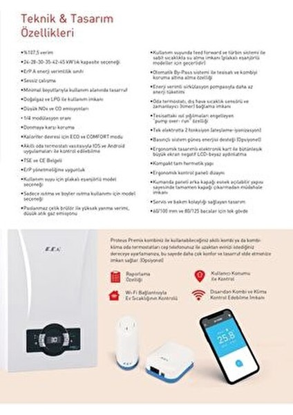 Proteus Premix 42 Kw Hm Dg Erp 36.120 Kcal/h Yoğuşmalı Kombi fırsatları