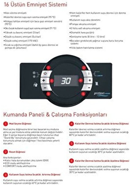 Proteus Premix 42 Kw Hm Dg Erp 36.120 Kcal/h Yoğuşmalı Kombi indirimleri