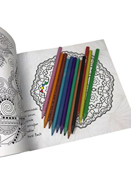 Mandala Büyükler Için Boyama Seti - Kitap ve Kalem Hediye fiyatları