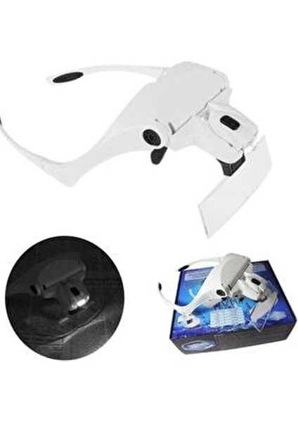 Kitap Okuma ve Kalıcı Makyaj Gözlüğü Ledli Büyüteç Gözlük Loop