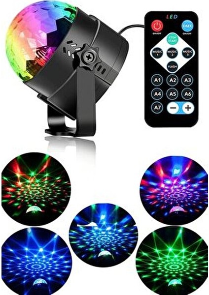Disko Topu Kumandalı Sese Duyarlı LED Küre-Lazer Işıklı Çok Renkli Parti Işığı fırsatları