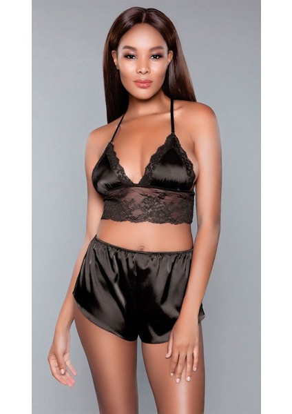 Saten ve Dantel Gecelik Takımı