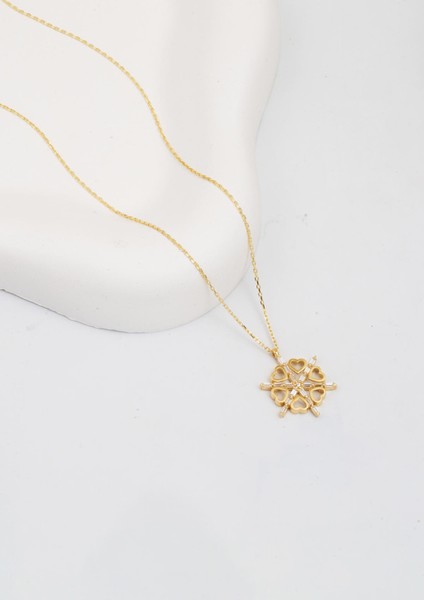 Kalpli Kartanesi 14 Ayar Altın Kolye modelleri