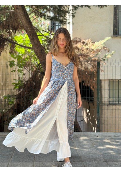 Tasarım Viktorya Dönemi Countryside Elbise Kadın Mavi fiyatları