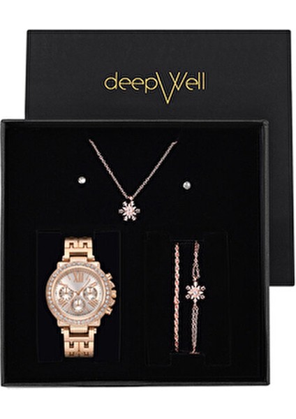 Anneler Günü Kadın Kol Saati Kolye Bileklik Küpe Seti YY22
