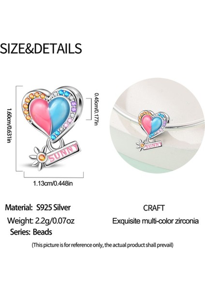 Pembe Mavi Kalpli Güneşli Charm modelleri