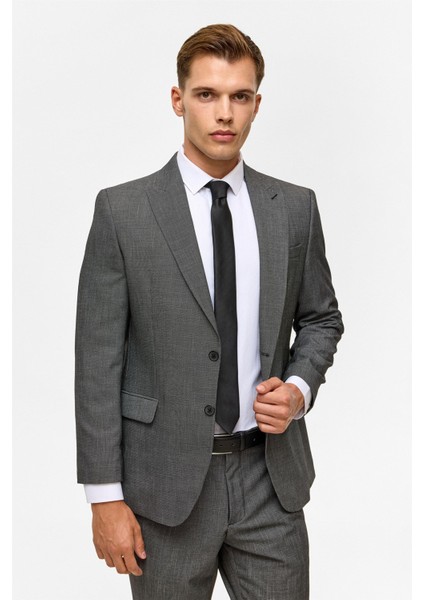 Siyah Regular Desenli Sivri Yaka 4 Drop Takım Elbise fiyatları