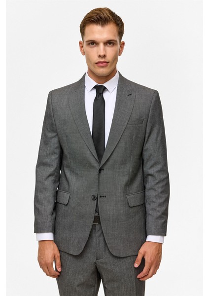 Siyah Regular Desenli Sivri Yaka 4 Drop Takım Elbise fırsatları