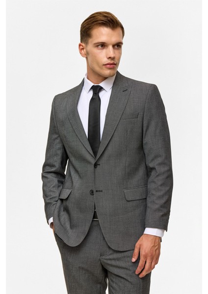 Siyah Regular Desenli Sivri Yaka 4 Drop Takım Elbise indirimleri