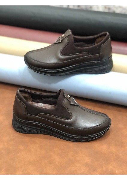 Marяka Hakiki Deri Tam Ortopedik Hafif Yumuşak Kadın Anne Ayakkabısı