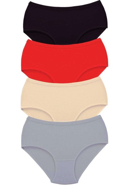 4 Adet Tutku Kadın Yüksek Bel Bato Kalın Lastik Külot S11