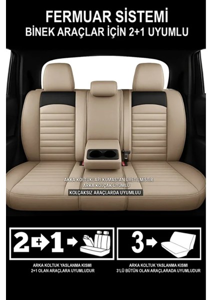 Toyota Highlanderı 3.5 V6 (280 Hp) Hybrid 4x4 Cvt 2014 Uyumlu Formi Serisi Bej Oto Kılıfı Tam Set indirimleri