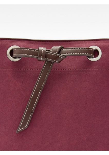 Deri Efektli Bucket Çanta modelleri