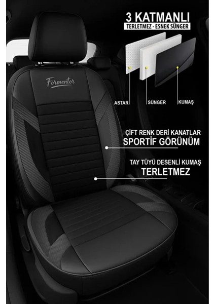 Dacia Duster Ambiance 1.6 16V 105 4x2 E0PB H A5 2013 Uyumlu Formi Serisi Siyah Oto Kılıfı Tam Set fiyatları