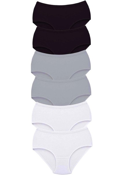 6 Adet Tutku Kadın Yüksek Bel Bato Kalın Lastik Külot S16