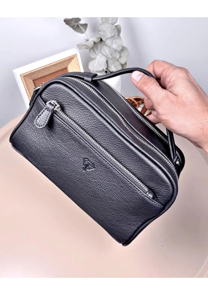 Büyük Erkek El Çantası Hakiki Deri Fındık Renk 2104