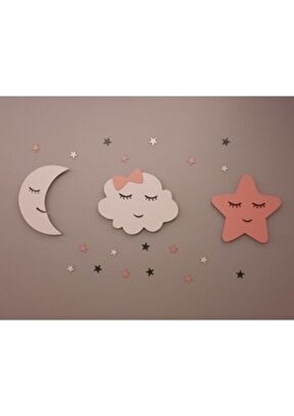 Çocuk Odası Duvar Dekoru Gece Lambası MDF Malzemeden Yapılmış Renkli Tasarım