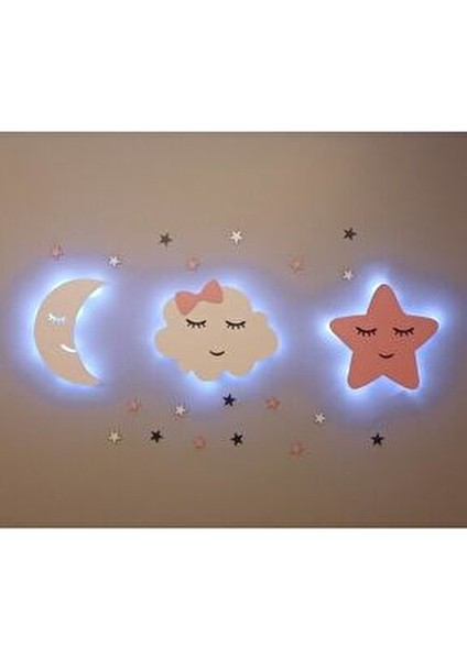 Çocuk Odası Duvar Dekoru Gece Lambası MDF Malzemeden Yapılmış Renkli Tasarım fiyatları