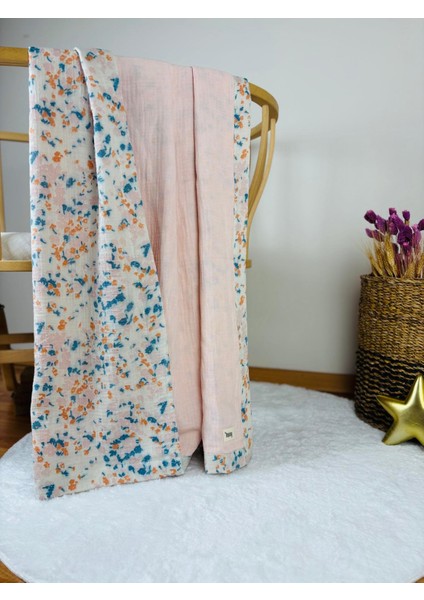 Pembe - Puantiyeli Çift Taraflı 4 Katlı Bebek Müslin Battaniye & Müslin Örtü %100 Pamuk 110X110CM fiyatları