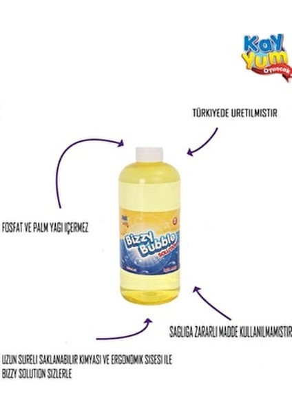 Bizzy Bubble Köpük Sıvısı Solüsyonu Köpük Tabancaları ve Diğer Tüm Oyuncaklar Için (1 adet gönderim olur) modelleri