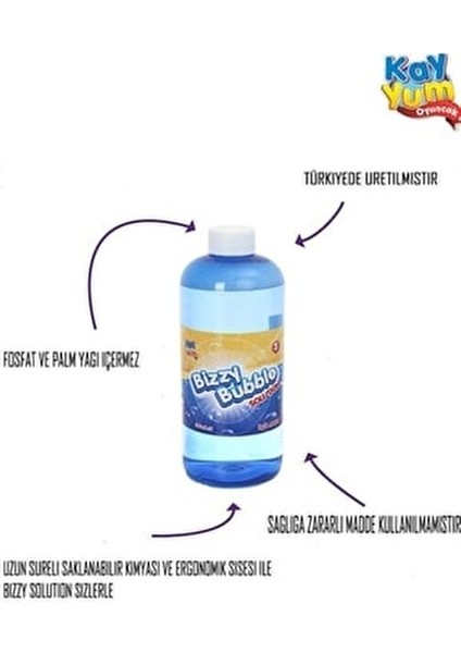 Bizzy Bubble Köpük Sıvısı Solüsyonu Köpük Tabancaları ve Diğer Tüm Oyuncaklar Için (1 adet gönderim olur) fırsatları