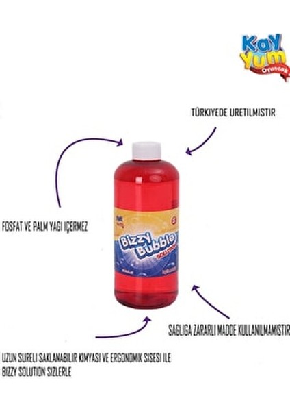 Bizzy Bubble Köpük Sıvısı Solüsyonu Köpük Tabancaları ve Diğer Tüm Oyuncaklar Için (1 adet gönderim olur) indirimleri