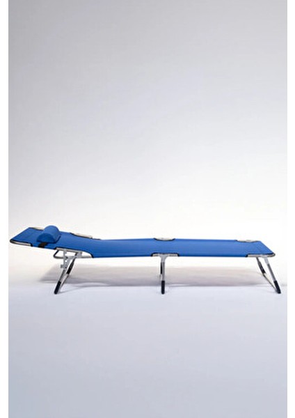 Ecm Mavi Katlanabilir Şezlong Kampet Plaj Yatağı-Oxfort Yırtılmaz Kumaş, Paslanmaz Gövde (Yastıklı) modelleri