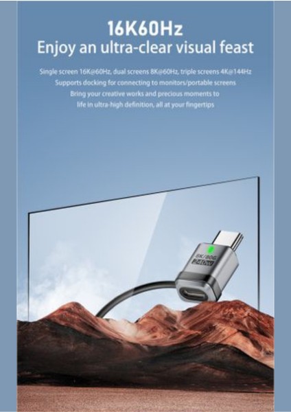 240W Type-C Adaptör | 16K60Hz Görüntü Desteği, 8K/80GBPS Veri Aktarımı, Hızlı Şarj E-Marker Çipli Dönüştürücü Otgtt indirimleri