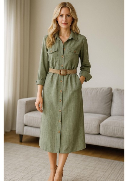 Safir Yeşil Kadın Elbise