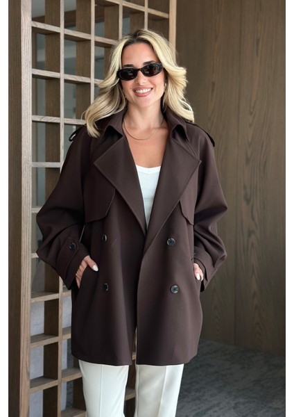 Acı Kahve Deri Ip Kemerli Rüzgarlıklı Trençkot - 7488 fiyatları