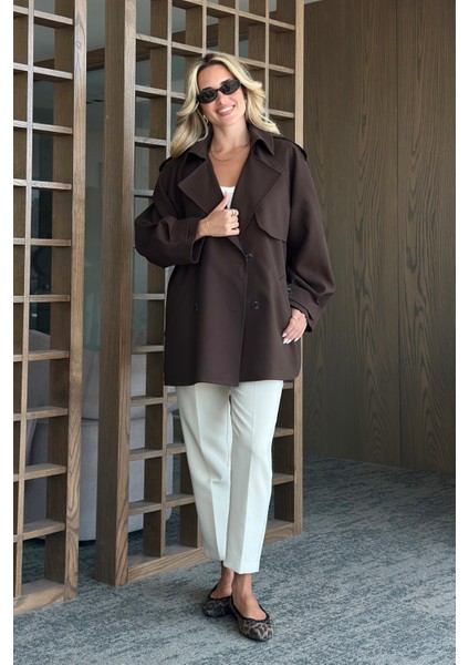 Acı Kahve Deri Ip Kemerli Rüzgarlıklı Trençkot - 7488 fırsatları