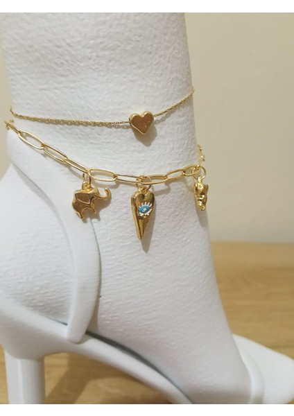 Kadın Çelik Halhal – Altın Renk Yaprak Detaylı fırsatları