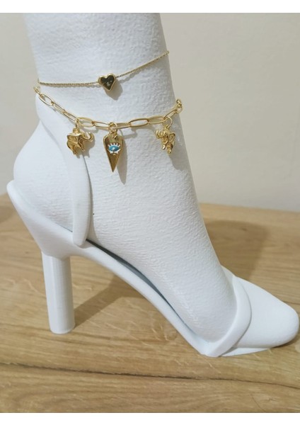 Kadın Çelik Halhal – Altın Renk Yaprak Detaylı indirimleri