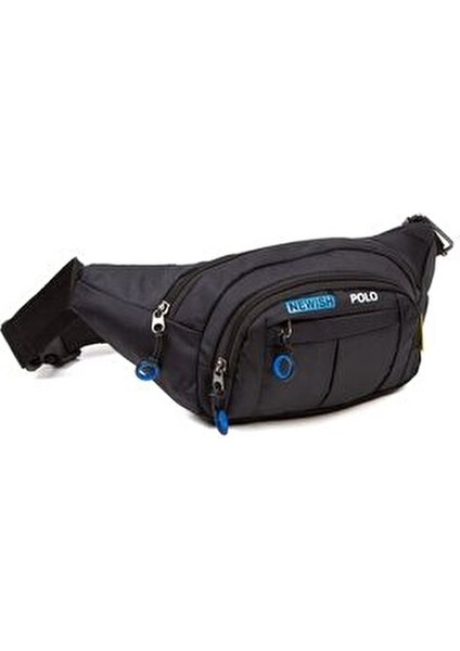 Adelina Siyah Tekstil Çapraz Askılı Omuz ve Bel Çantası Günlük Kullanım İçin