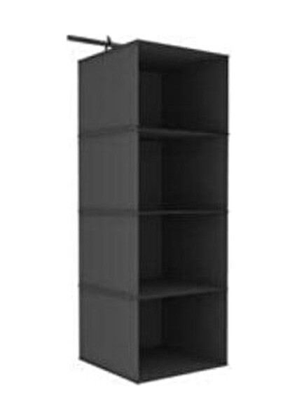 Dolap İçi Düzenleyici Katlanabilir Bez Organizer Siyah 4 Bölmeli Pratik Çözüm