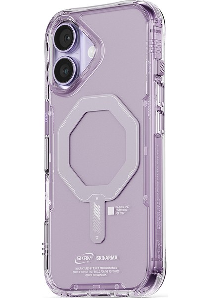 iPhone 17 Uyumlu Kılıf M-Safe Şarj Özellikli Şeffaf Airbag Saido Mag-Charge Kapak Lila modelleri