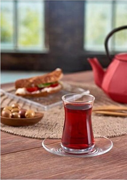 12 Parça Heybeli Çay Seti 6 Çay Bardağı ve 6 Tabağı modelleri