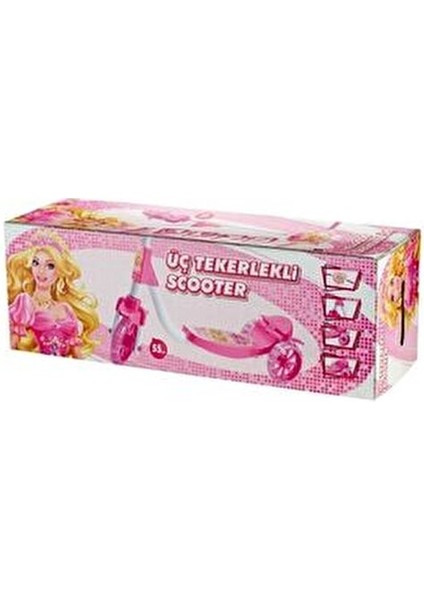 Pembe 3 Tekerlekli Frenli Çocuk Scooter Barbie Figürlü (55 kg Taşıma Kapasiteli) 3+ Yaş 3 fırsatları