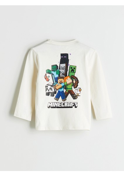 Lcw Kids Bej Bisiklet Yaka Minecraft Baskılı Erkek Çocuk Tişört modelleri