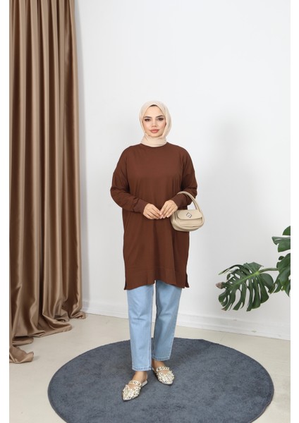 Yırtmaçlı Merserize Tunik