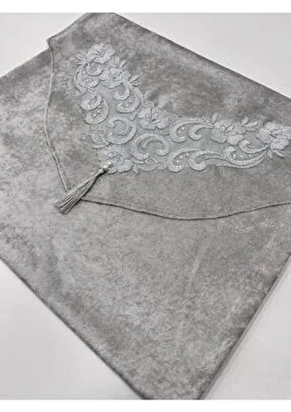 Lüks Kadife Püsküllü Güpürlü Işlemeli Çeyizlik Zarf Bohça Klasik Model