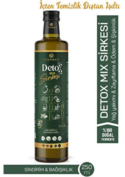 Mix Doğal Fermente Detox Sirkesi 250 ml Türkiye Menşeli Aromalı Sağlıklı Seçenek fırsatları