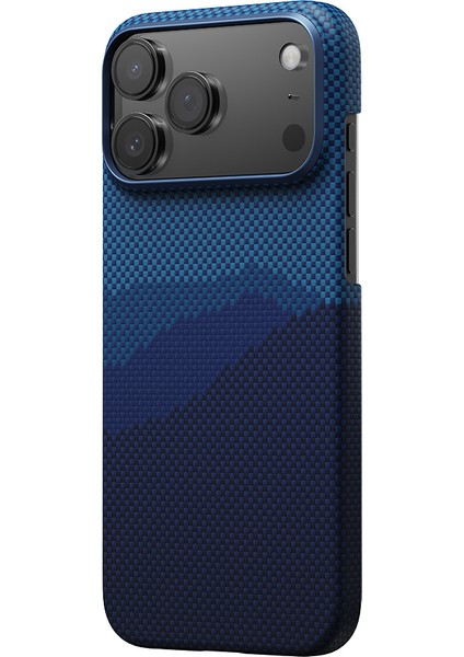 iPhone 17 Pro Max Uyumlu Kılıf M-Safe Şarjlı Aramid Fiber Pitaka Tactile Woven Starpeak Serisi Mavi fiyatları