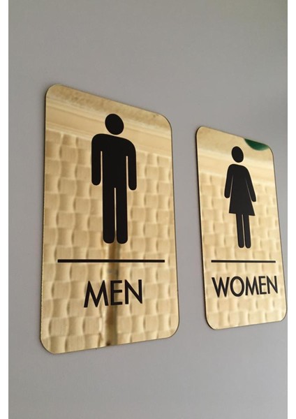 Aynalı Pleksi Wc Yönlendirme Levhası