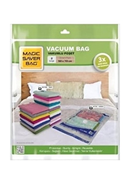 2'li Vakumlu Poşet Seti (L) (50X70CM)