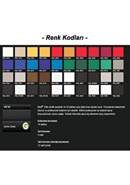 Elite Akrilik Hızlı Kuruyan Sprey Boya 400 ml - Beyaz Eşya Beyazı fiyatları