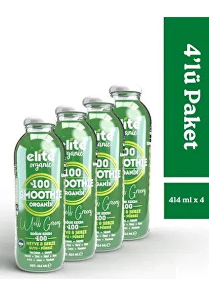 Organik Smoothie Well Greens 4'lü Paket 4 x 414ML